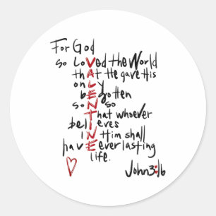 God zij dank is de Valentijn Christelijke straat v Ronde Sticker