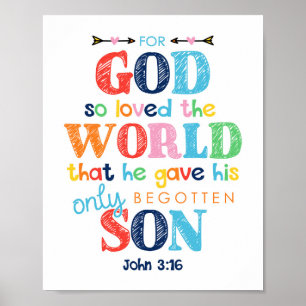 God zij dank is het Kinder Christelijke Poster van