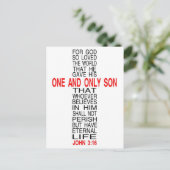 God zij dank is het wereldbriefkaart zo geliefd briefkaart (Staand voorkant)