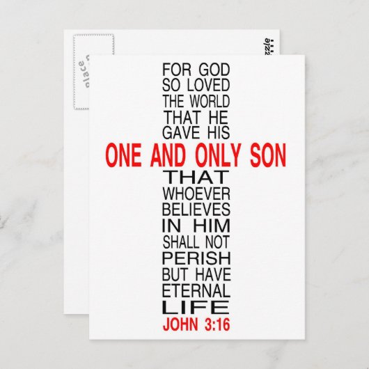 God zij dank is het wereldbriefkaart zo geliefd briefkaart (Voorkant / Achterkant)