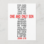 God zij dank is het wereldbriefkaart zo geliefd briefkaart (Voorkant)