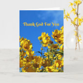 God zij dank (Kolossenzen 3:12) Kaart (Gele Bloem)