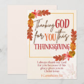 God zij dank voor het Wenskaart van Thanksgiving Feestdagenkaart (Voorkant / Achterkant)