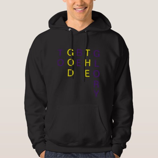 God zij de glorie. hoodie (Voorkant)