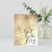 God zij de glorie van de kerstgouden staven feestdagenkaart (Staand voorkant)