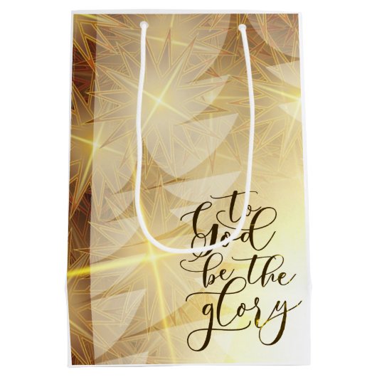 God zij de Glory kerstbomen Stars Medium Cadeauzakje (Achterkant)