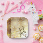 God zij de Glory kerstbomen Stars Papieren Bordje (Feest)