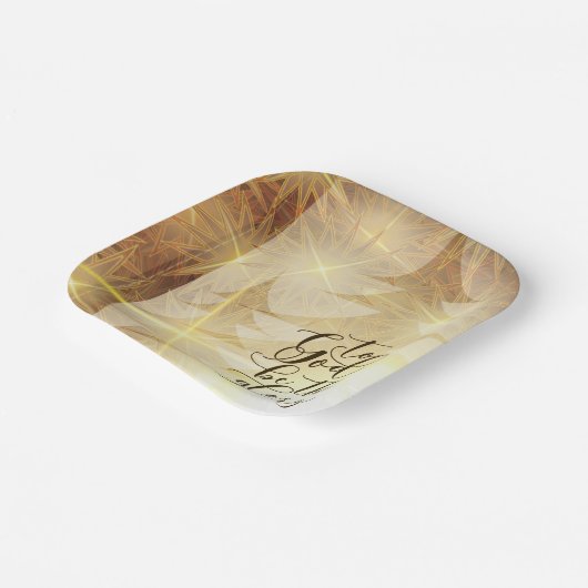 God zij de Glory kerstbomen Stars Papieren Bordje (Gebogen)