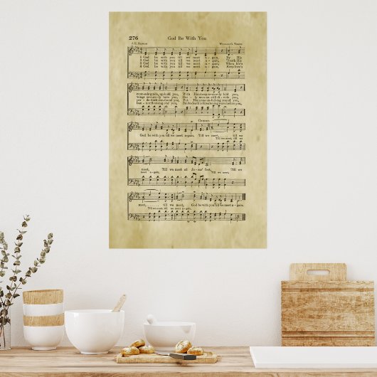 God zij met je evangele muziek poster (Keuken)