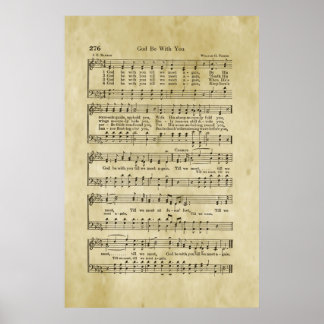 God zij met je evangele muziek poster