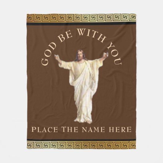 "GOD ZIJ MET U" Gepersonaliseerd cadeau Troost Fleece Deken (Voorkant)