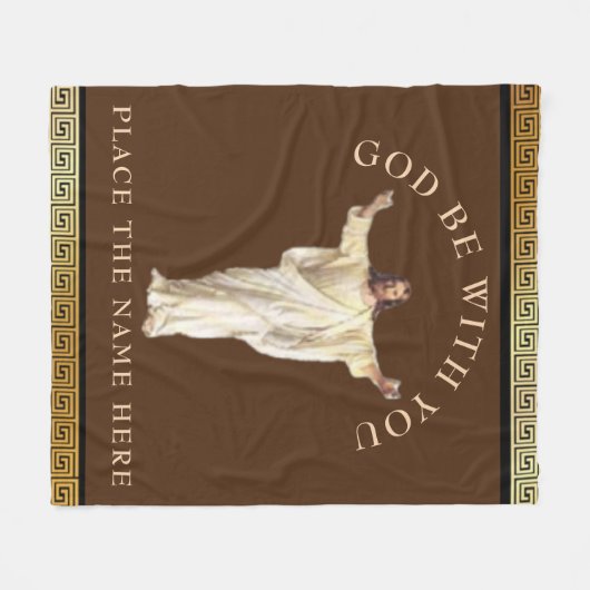 "GOD ZIJ MET U" Gepersonaliseerd cadeau Troost Fleece Deken (Voorkant (Horizontaal))