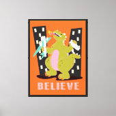 God-zilla Monster retro mod pop kunst Canvas Afdruk (Voorkant)