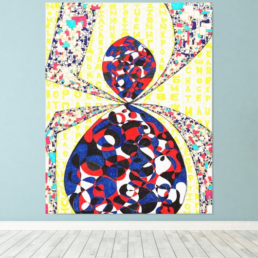 God zit in de details #3 canvas afdruk (Insitu (Houten vloer))