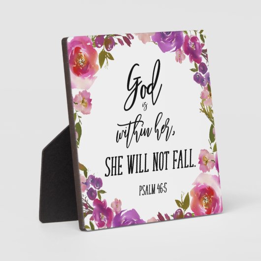 God zit in haar bijbel, verse roze grauw fotoplaat (Voorkant)