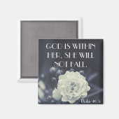 God zit in haar bijbel versum Psalm 46:5 Magneet (Voorkant / Achterkant)