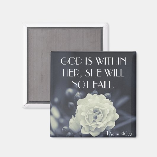 God zit in haar bijbel versum Psalm 46:5 Magneet (Voorkant / Achterkant)