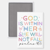 God zit in haar Bijbelverzen magneet (Voorkant / Achterkant)