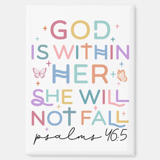 God zit in haar Bijbelverzen magneet (Voorkant)