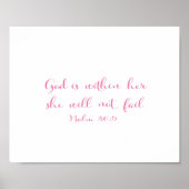 God zit in haar dat ze niet zal falen - roze poster (Voorkant)