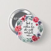 God zit in haar dat ze niet zal herfsten ronde button 5,7 cm (Voorkant /achterkant)