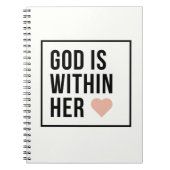 God zit in haar hart Christelijke geloof Notitieboek (Voorkant)