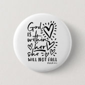God zit in haar psalm 46:5 ronde button 5,7 cm (Voorkant)