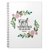 God zit in haar, ze zal niet herfsten notitieboek (Voorkant)