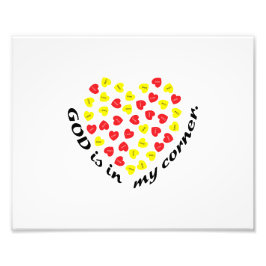 GOD ZIT IN MIJN HOEK. FOTO AFDRUK