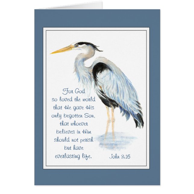 God Zo geliefd bijbelse Inspirerend Quote Heron (Voorkant)