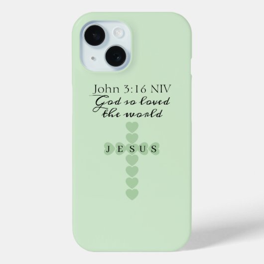 God Zo Hield Van De Wereld Groen Hart Kruis Case-Mate iPhone Case (Achterkant)
