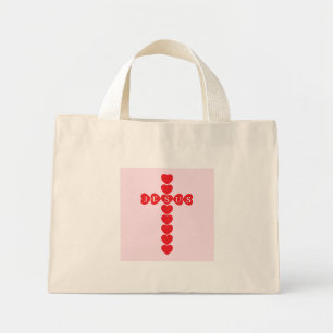 God Zo Hield Van De Wereld Rode Hartkruis Roze Naa Mini Tote Bag