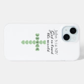 God Zo Loved de Wereld Groen Hart Kruis Case-Mate iPhone Case (Achterkant (horizontaal))