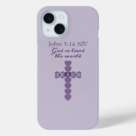 God Zo Loved de Wereld Lavendel Hart Kruis Case-Mate iPhone Case (Achterkant)