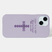 God Zo Loved de Wereld Lavendel Hart Kruis Case-Mate iPhone Case (Achterkant (horizontaal))