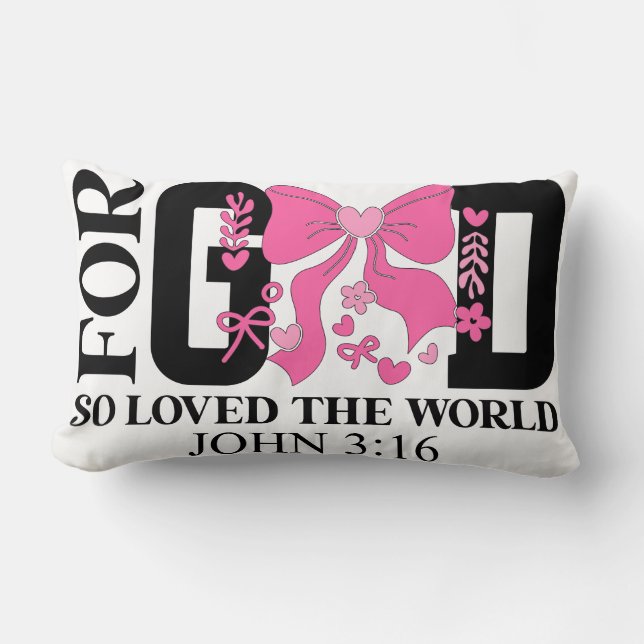 God Zo Loved Johannes 3:16 Schrift Kussen (Voorkant)