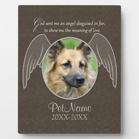 God zond een engel Pet Sympathie Aangepast Fotoplaat (Voorkant)