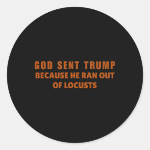 God Zond Trump Omdat Hij Sprongelokken Tekort Kwam Ronde Sticker