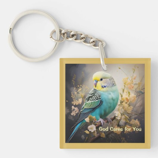 God zorgt voor je, Parakeet Sleutelhanger (Voorkant)