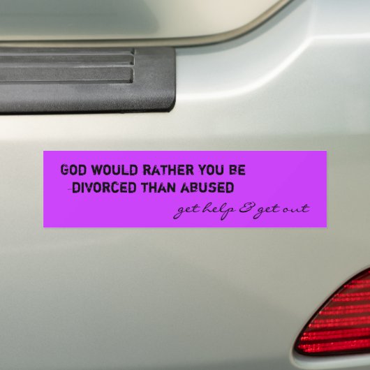 God zou liever gescheiden zijn dan misbruikt, bijv bumpersticker (Op auto)