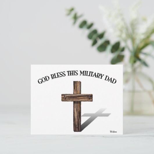 GOD ZWART DEZE MILITAIRE DAG MET robuust kruisje Briefkaart (Staand voorkant)