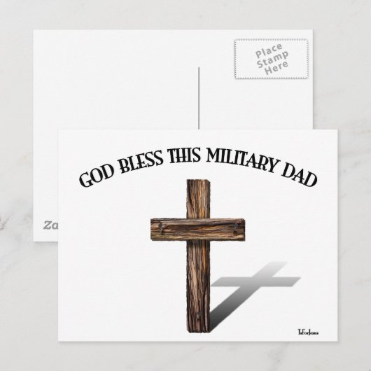 GOD ZWART DEZE MILITAIRE DAG MET robuust kruisje Briefkaart (Voorkant / Achterkant)