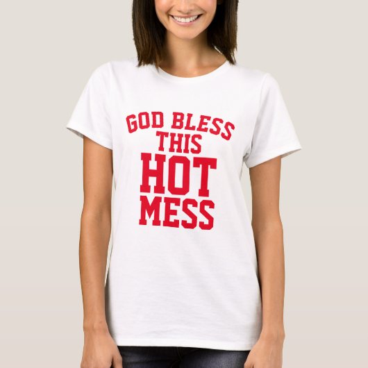 GOD ZWART DIT HOT MESS, Christelijke T-Shirts (Voorkant)
