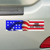 GOD ZWART ONZE TROEPEN!!.. Religieuze bumpersticke Bumpersticker (Op auto)