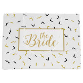 God & zwarte kronkelige Ines en hoekpatroon Groot Cadeauzakje (Voorkant)