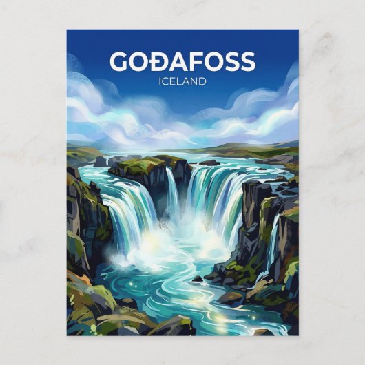 Goðafoss IJsland Briefkaart (Voorkant)