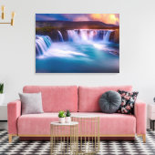 Godafoss, IJslandse waterval Canvas Afdruk (Insitu (Woonkamer))