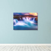 Godafoss, IJslandse waterval Canvas Afdruk (Insitu (Houten vloer))
