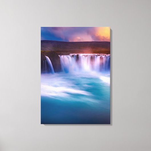 Godafoss, IJslandse waterval Canvas Afdruk (Voorkant)