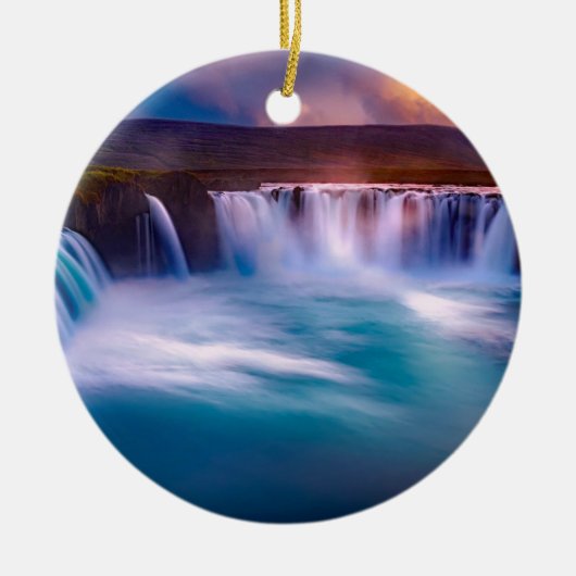 Godafoss, IJslandse waterval Keramisch Ornament (Voorkant)